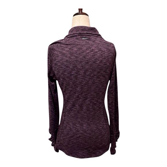 Columbia Womens Size Medium Purple Space Dye 1/4 Zip Pullover Knit Ruched Sleeve - Picture 3 of 10